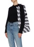 Front View - Click To Enlarge - ALEXANDER WANG - Logo stripe jacquard knit shopper tote