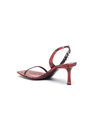  - ALEXANDER WANG - 'Ivy' snake embossed leather logo slingback sandals
