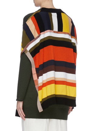 Back View - Click To Enlarge - SONIA RYKIEL - Tie stripe layered back oversized sweater