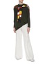 Figure View - Click To Enlarge - SONIA RYKIEL - Tie stripe layered back oversized sweater