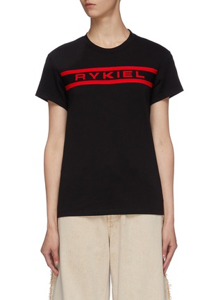 Main View - Click To Enlarge - SONIA RYKIEL - Logo jacquard appliqué T-shirt