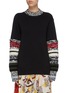 Main View - Click To Enlarge - SONIA RYKIEL - Patchwork wool knit sleeve sweatshirt