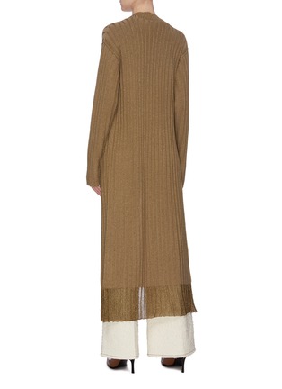 Back View - Click To Enlarge - SONIA RYKIEL - Metallic rib knit long cardigan