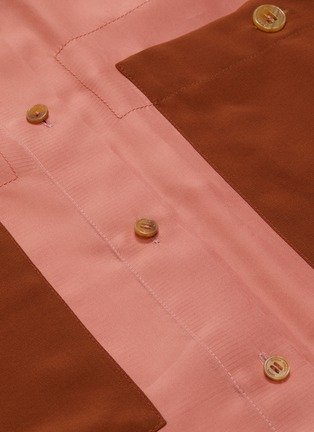  - SONIA RYKIEL - Contrast patch pocket silk habotai oversized boxy shirt