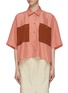 Main View - Click To Enlarge - SONIA RYKIEL - Contrast patch pocket silk habotai oversized boxy shirt