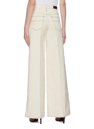 Back View - Click To Enlarge - SONIA RYKIEL - Needlepunch distressed wide leg jeans