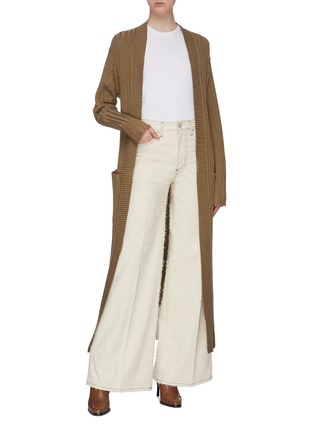 Figure View - Click To Enlarge - SONIA RYKIEL - Needlepunch distressed wide leg jeans