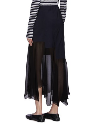 Back View - Click To Enlarge - SONIA RYKIEL - Staggered overlay ruffle hem georgette midi skirt