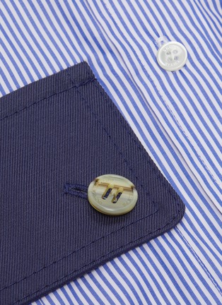  - SONIA RYKIEL - Patch pocket stripe patchwork oversized shirt