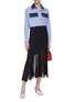 Figure View - Click To Enlarge - SONIA RYKIEL - Patch pocket stripe patchwork oversized shirt