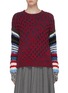 Main View - Click To Enlarge - SONIA RYKIEL - Logo back stripe sleeve chunky marled wool sweater