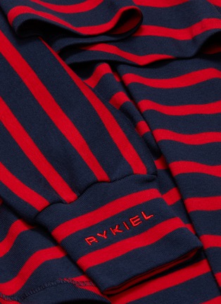 Detail View - Click To Enlarge - SONIA RYKIEL - Sleeve tie waist stripe organic cotton handkerchief skirt