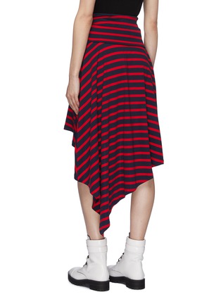 Back View - Click To Enlarge - SONIA RYKIEL - Sleeve tie waist stripe organic cotton handkerchief skirt