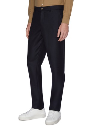 Front View - Click To Enlarge - DE BONNE FACTURE - Wool twill drawstring pants