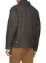 Back View - Click To Enlarge - DE BONNE FACTURE - Glen check raglan sleeve wool golf jacket