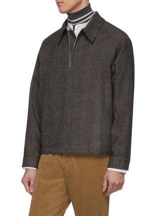 Front View - Click To Enlarge - DE BONNE FACTURE - Glen check raglan sleeve wool golf jacket