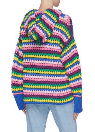 Back View - Click To Enlarge - MIRA MIKATI - Pom pom crochet embroidered hoodie