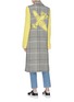 Back View - Click To Enlarge - MIRA MIKATI - 'Run Away With Me' colourblock knit sleeve check plaid coat