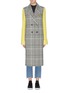 Main View - Click To Enlarge - MIRA MIKATI - 'Run Away With Me' colourblock knit sleeve check plaid coat