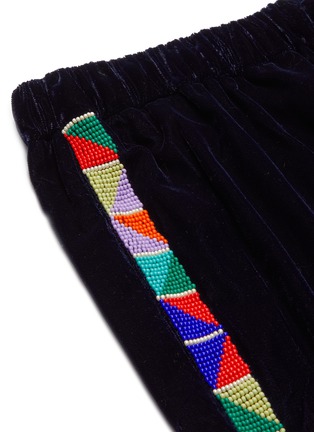  - MIRA MIKATI - Bead embroidered wide leg velvet pants