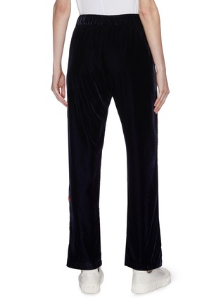 Back View - Click To Enlarge - MIRA MIKATI - Bead embroidered wide leg velvet pants