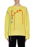 Main View - Click To Enlarge - MIRA MIKATI - 'Free' slogan embroidered open stitch sweater