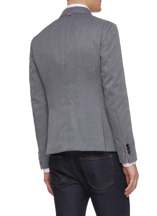 Back View - Click To Enlarge - THOM BROWNE  - Stripe placket twill soft blazer