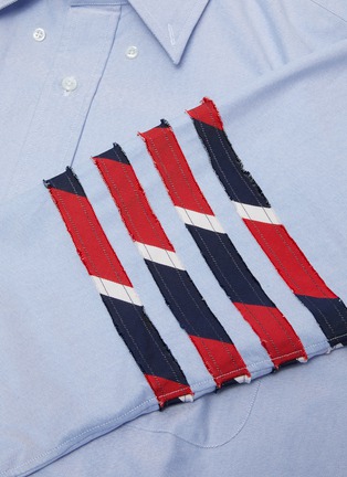  - THOM BROWNE  - Colourblock stripe sleeve Oxford shirt
