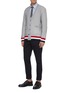 Figure View - Click To Enlarge - THOM BROWNE  - Colourblock stripe sleeve Oxford shirt