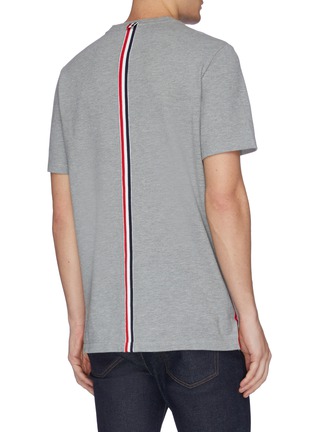 Back View - Click To Enlarge - THOM BROWNE - Stripe back piqué T-shirt
