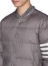 Detail View - Click To Enlarge - THOM BROWNE  - Detachable hood stripe down puffer jacket