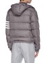 Back View - Click To Enlarge - THOM BROWNE  - Detachable hood stripe down puffer jacket