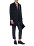 Figure View - Click To Enlarge - THOM BROWNE  - Stripe placket twill coat