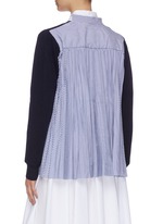 SACAI | Pleated stripe shirt back wool cardigan | Women | Lane 
