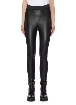 Main View - Click To Enlarge - SACAI - Panelled faux leather leggings