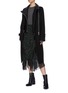 Figure View - Click To Enlarge - SACAI - Pleated panelled leopard print handkerchief wrap skirt