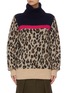 Main View - Click To Enlarge - SACAI - Contrast yoke leopard jacquard turtleneck sweater
