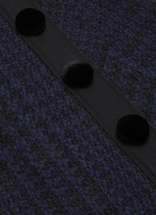  - SACAI - Button side asymmetric drape tartan plaid wool skirt