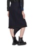 Back View - Click To Enlarge - SACAI - Button side asymmetric drape tartan plaid wool skirt
