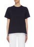 Main View - Click To Enlarge - SACAI - Zip pleated stripe godet outseam T-shirt