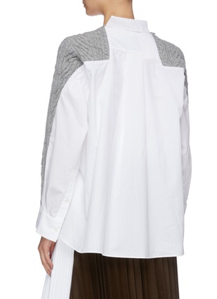 Back View - Click To Enlarge - SACAI - Shirt back wool cable knit cardigan