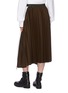 Back View - Click To Enlarge - SACAI - Contrast colourblock melton panel pleated skirt