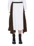 Main View - Click To Enlarge - SACAI - Contrast colourblock melton panel pleated skirt