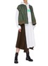 Figure View - Click To Enlarge - SACAI - Contrast colourblock melton panel pleated skirt