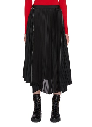 Main View - Click To Enlarge - SACAI - Zip panelled pleated skirt