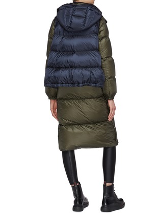 Back View - Click To Enlarge - SACAI - Layered colourblock vest panel hooded down puffer coat