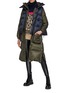 Figure View - Click To Enlarge - SACAI - Layered colourblock vest panel hooded down puffer coat