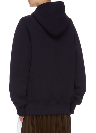 Back View - Click To Enlarge - SACAI - 'Melting Pot' slogan embroidered scuba jersey hoodie