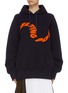 Main View - Click To Enlarge - SACAI - 'Melting Pot' slogan embroidered scuba jersey hoodie