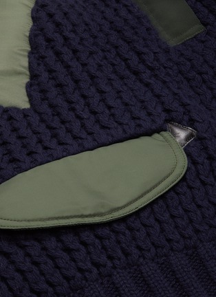  - SACAI - Colourblock mix knit hooded bomber jacket
